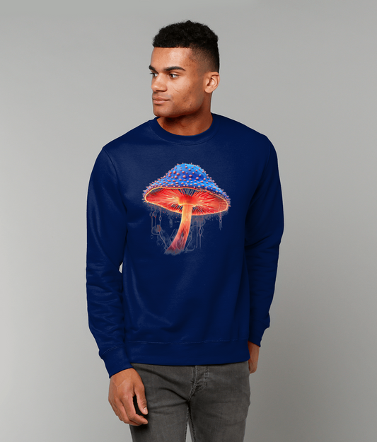 Neon Mushroom Graphic Sweater