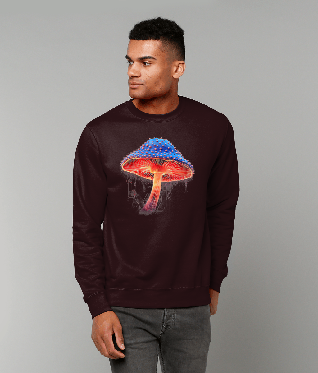 Neon Mushroom Graphic Sweater