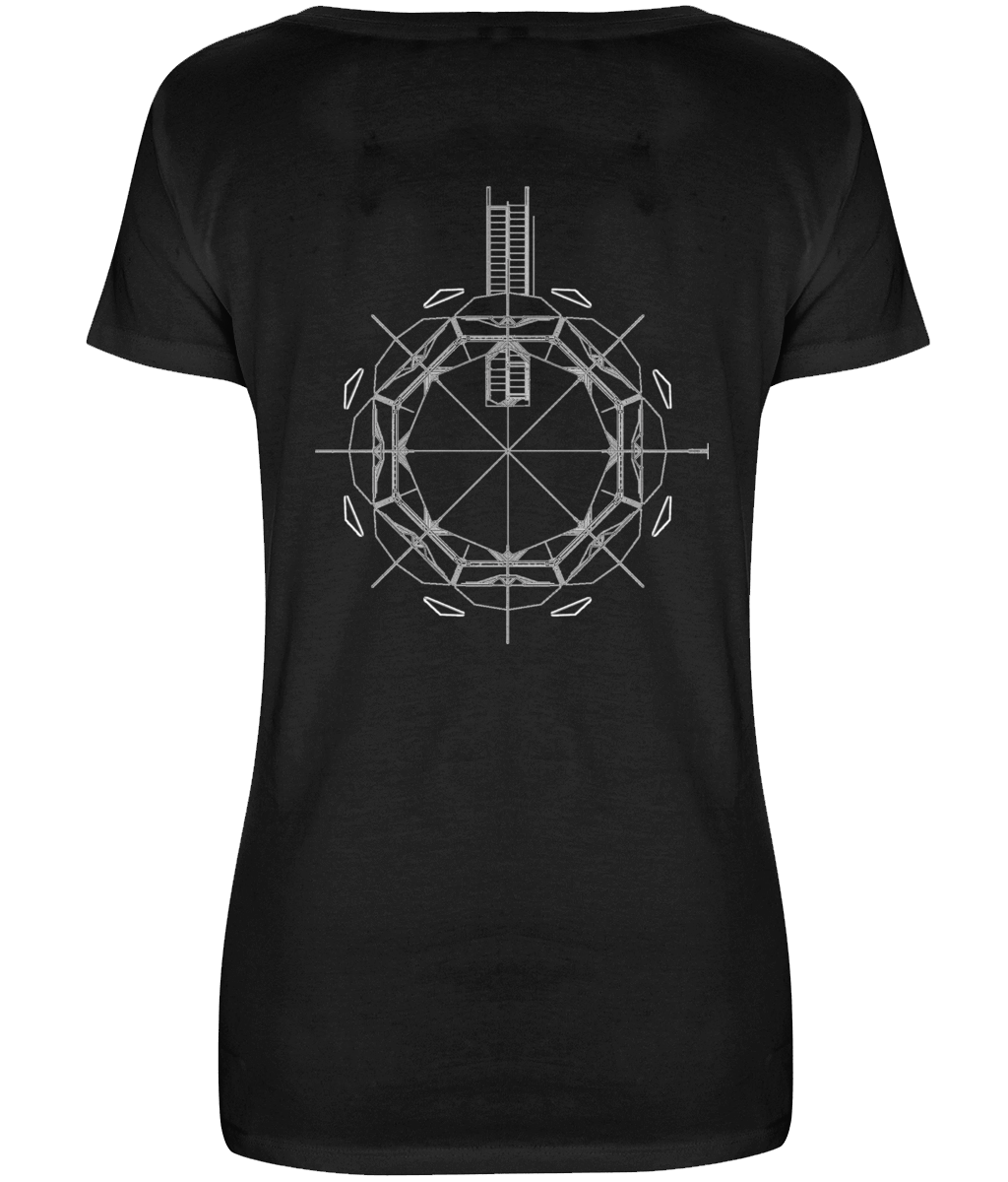 Fitted Open Neck Pinecone Elevation Cross Treeshirt